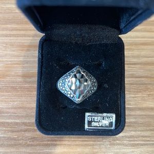 Marcasite ring in sterling silver, size 10